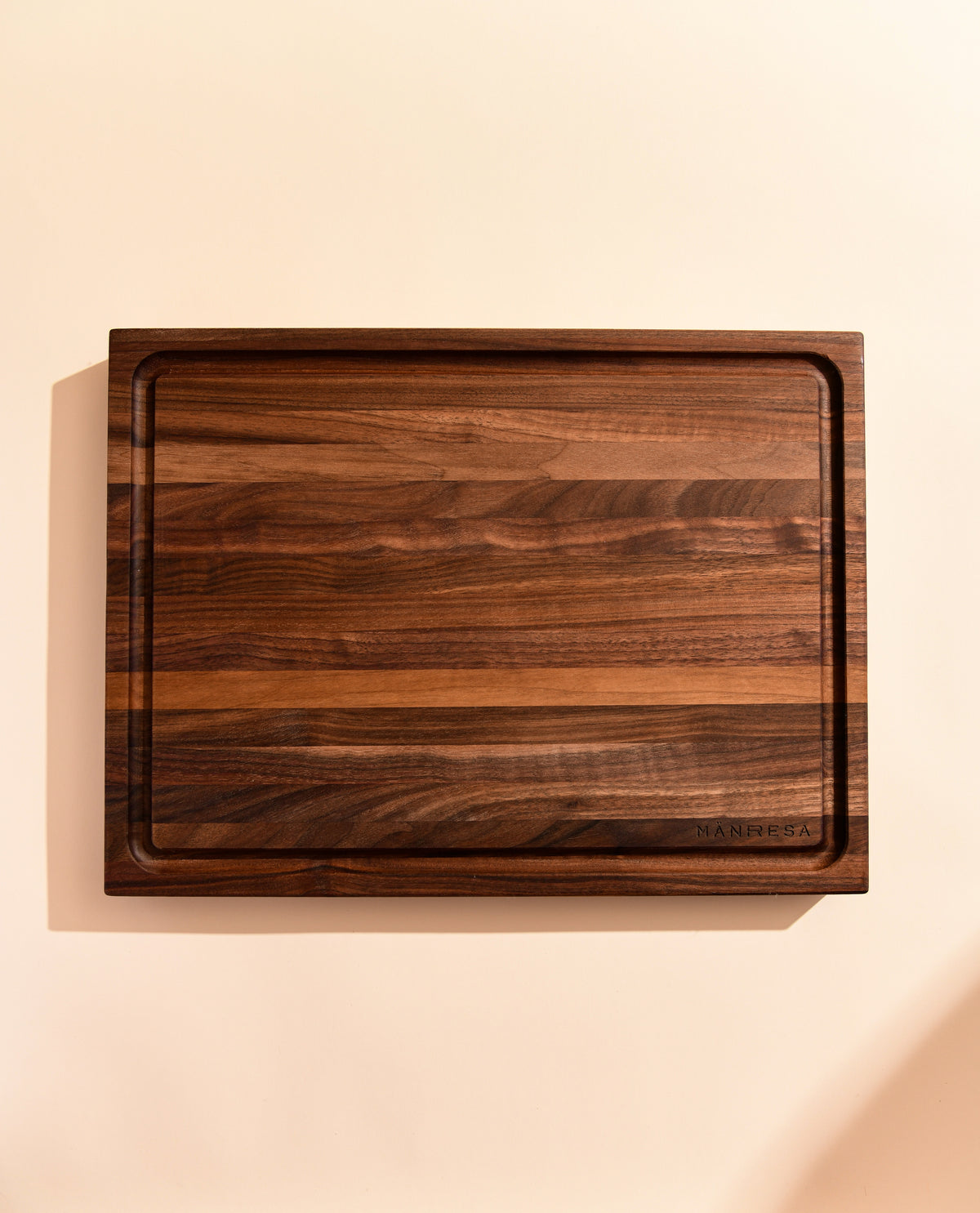 Walnut butcher block - portrait top view